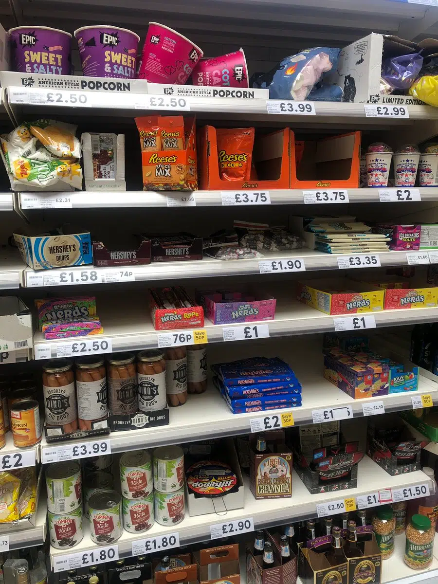 Photos of a British Grocery Store's "American Food" Aisle Are Going Viral: