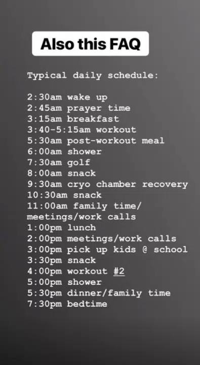 Mark Wahlberg's Workout Schedule
