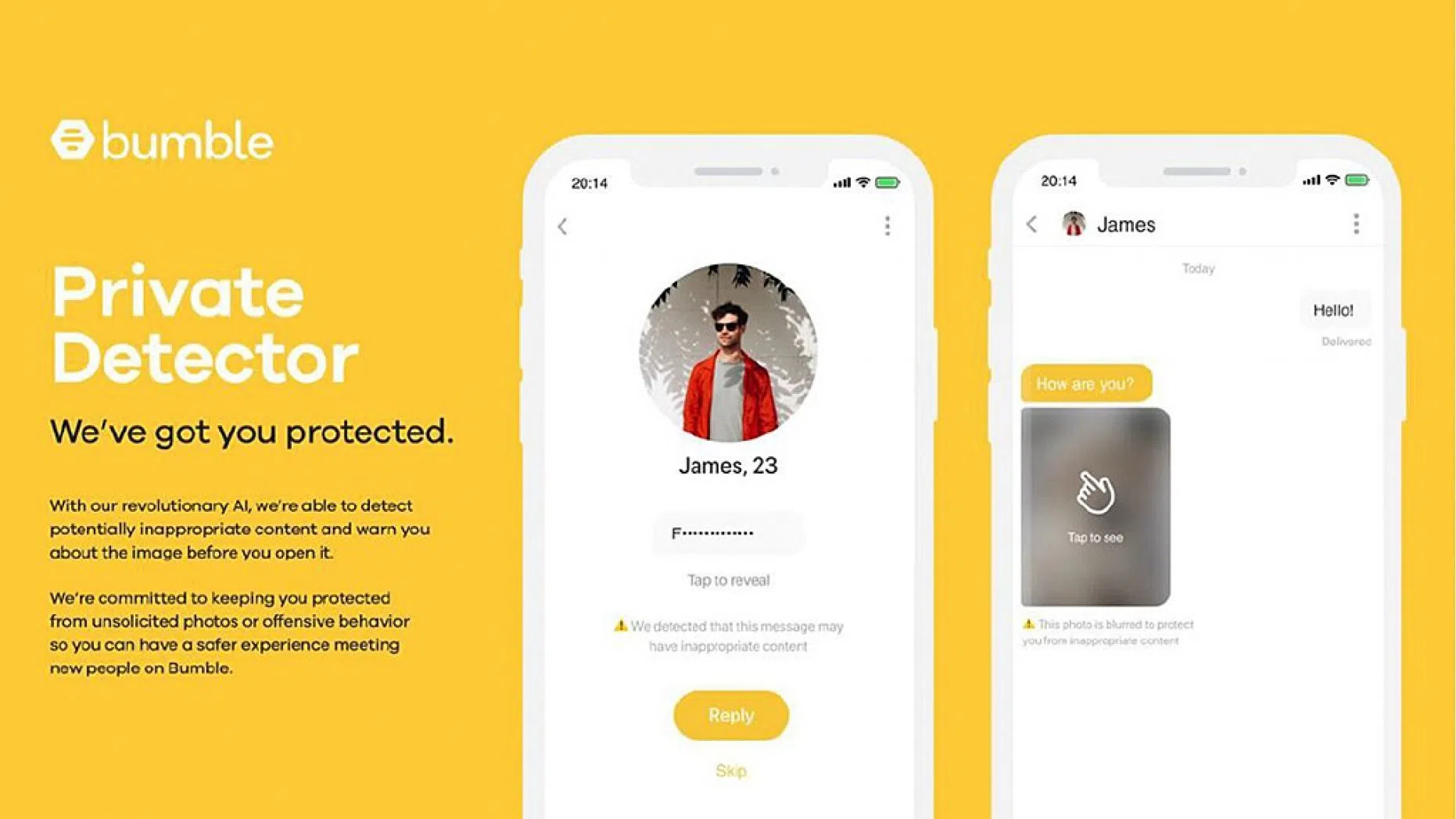 Bumble Launching 'Private Detector' Feature to Censor Offensive Images