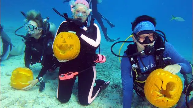 Underwater Pumpkin Carving is a thing