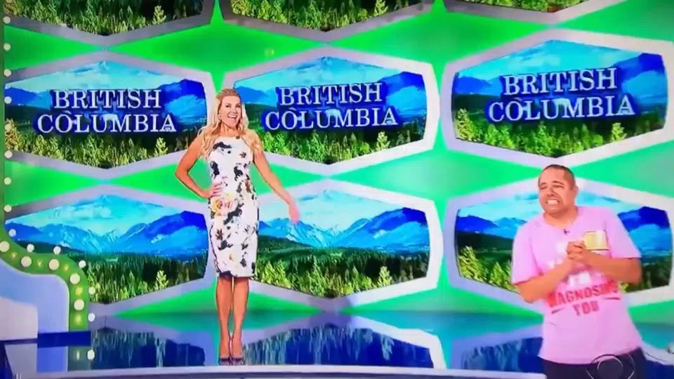 Price is Right: Contestant wins trip to Prince George BC, picture of Lake Louise shown