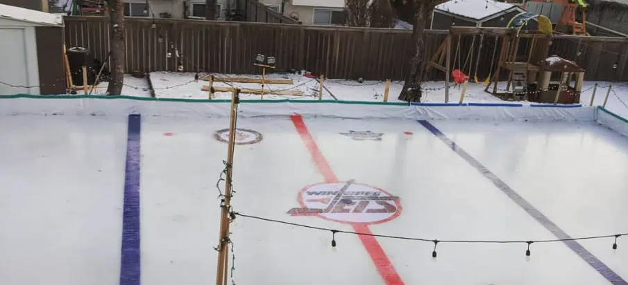 Jets Themed Skating Rink in Winnipeg