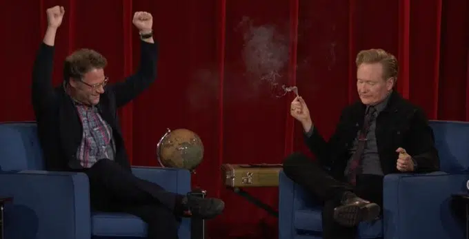 [WATCH] Conan O'Brien Smokes Pot With Seth Rogen Live on CONAN