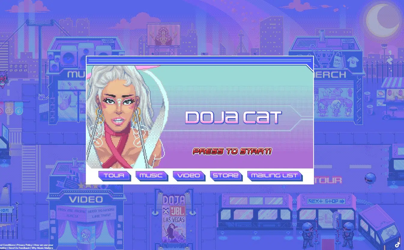 Doja Cat Turns Website Into 16-Bit Video Game