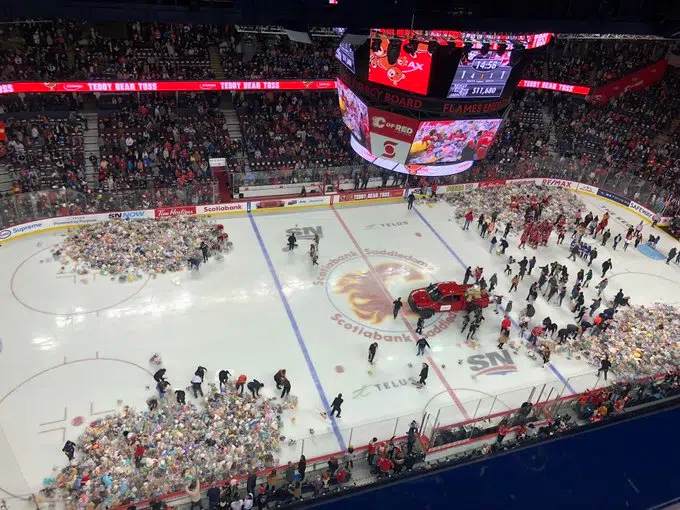 [WATCH] Calgary Chucks 20,000+ Bears During Teddy Bear Toss