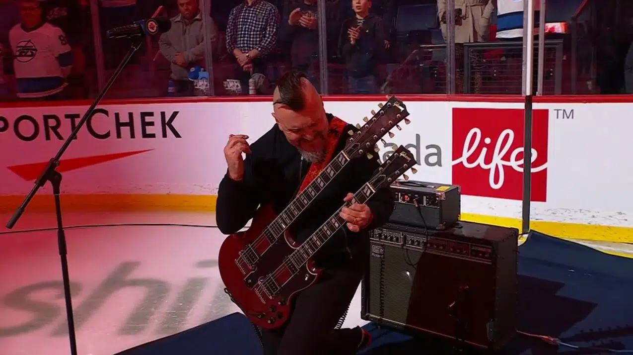 Gordie Johnson Rocks Electric Guitar Version Of 'O Canada' Before Jets Game