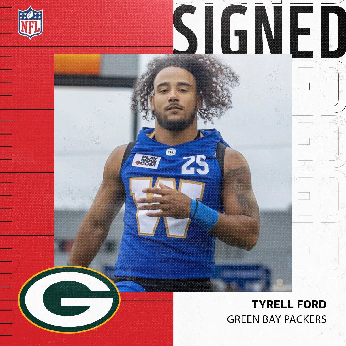 Former Blue Bomber Tyrell Ford Signs NFL Contract with Packers