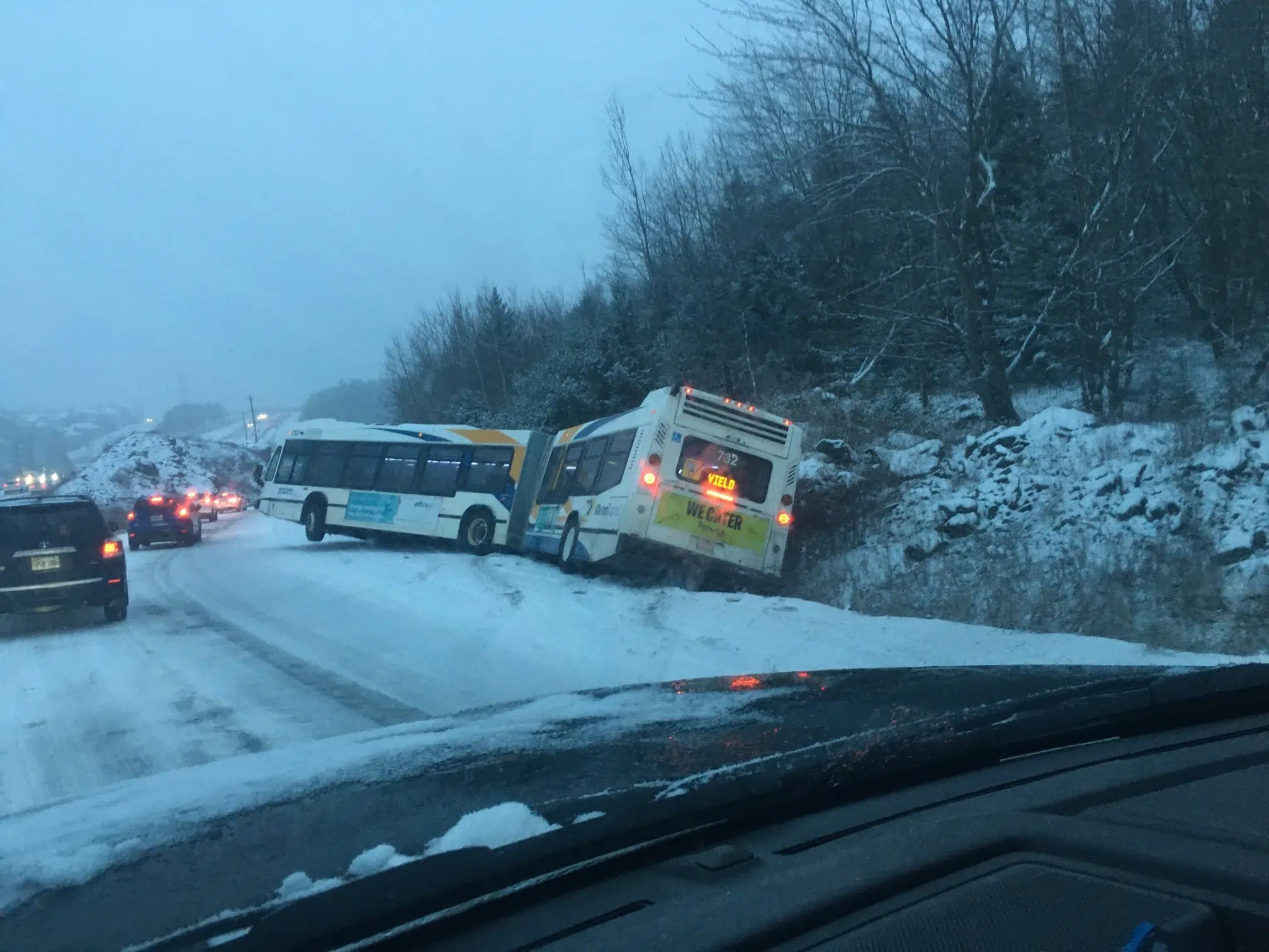 Snowfall leading to slick roads in Halifax, many buses on snow plan