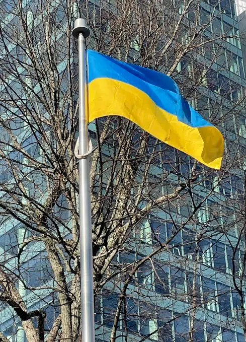 The Ukrainian Flag Flies At Halifax City Hall