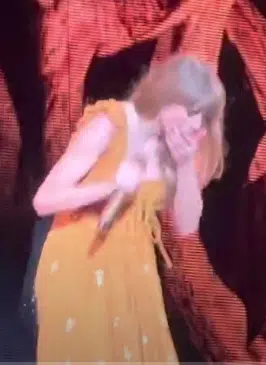 Taylor Swift Swallows Bug On Stage (VIDEO)