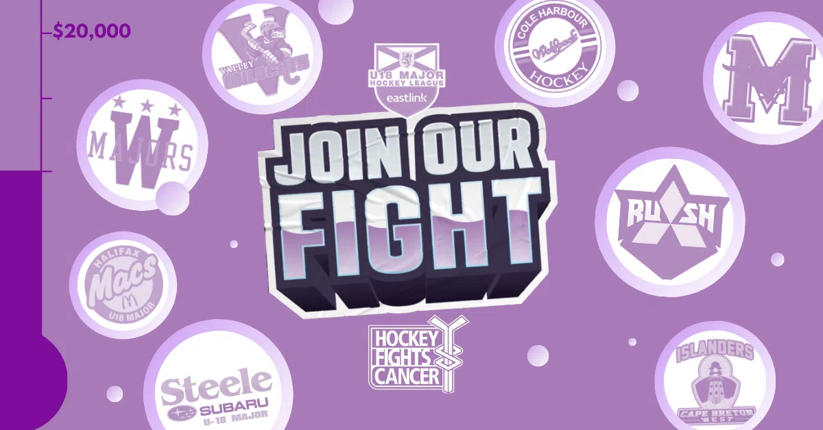 The NS U18 Major Hockey League Hosts Hockey Fights Cancer Events