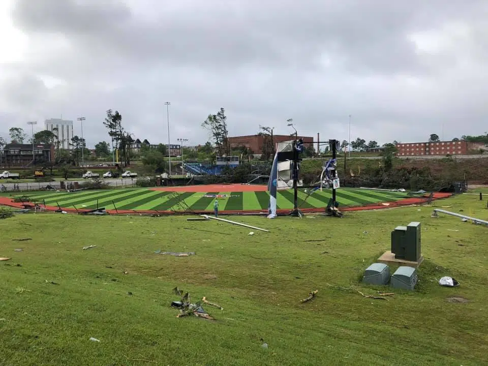 La Tech athletic officials assessing what to do with damaged baseball and softball stadiums