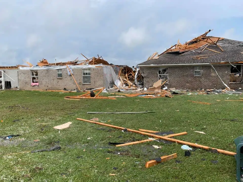 Governor Edwards declares state of emergency after tornadoes produce widespread damage along the I-20 corridor