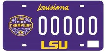 LSU 2019 national championship license plate is now available for purchase