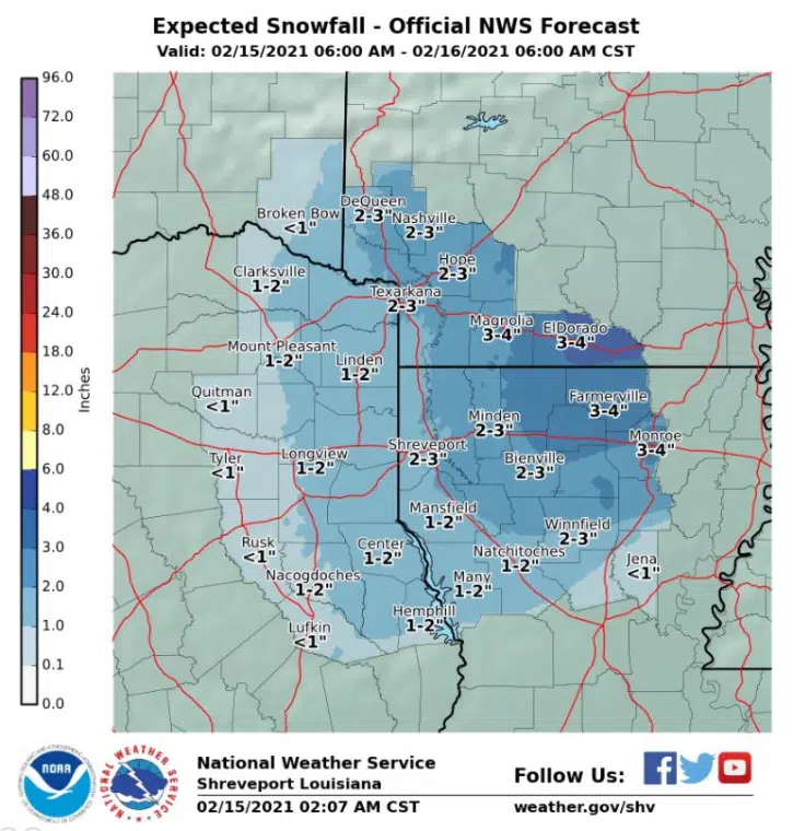 Louisiana to see a combination of snow, sleet, freezing rain and record low temperatures