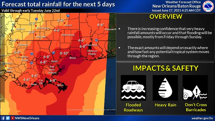 Southeast Louisiana under a flash flood watch as tropical weather heads towards the Bayou State