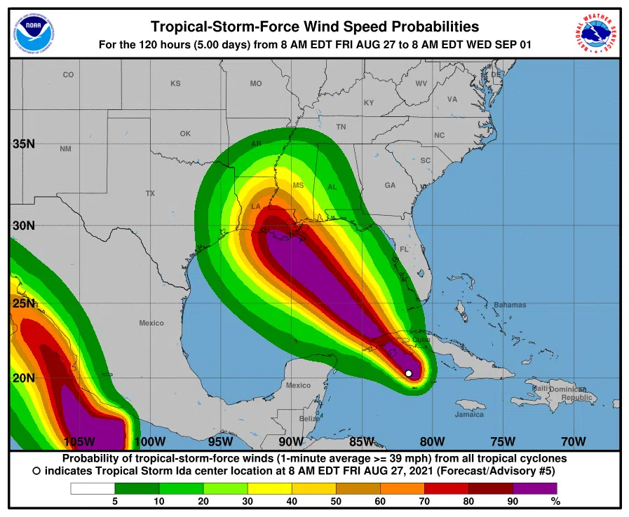 Ida could grow to category four, dump up to 20 inches of rain in some areas