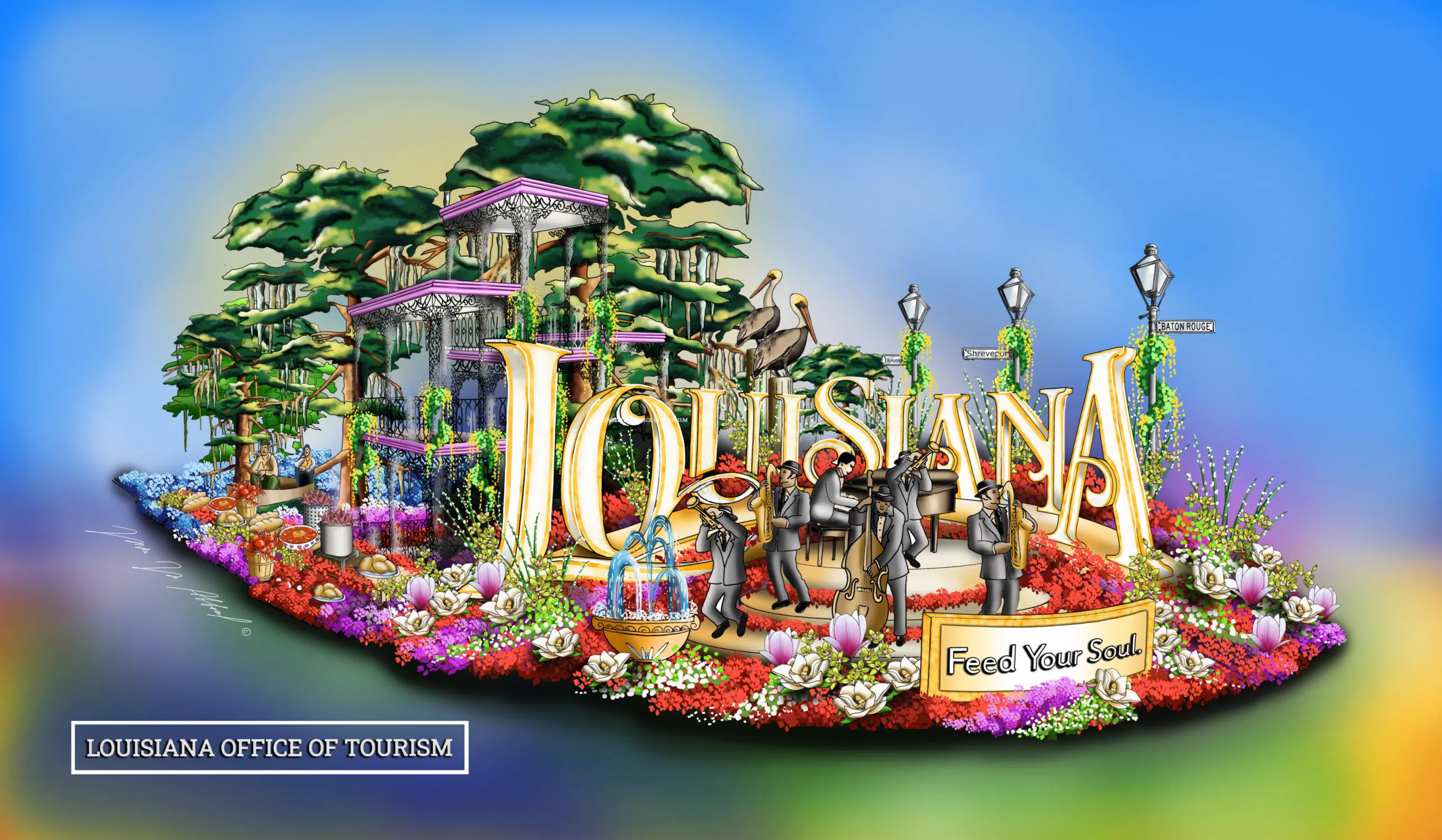 For the first time ever, a Louisiana-themed float will roll in the Roses Bowl Parade on New Year's Day