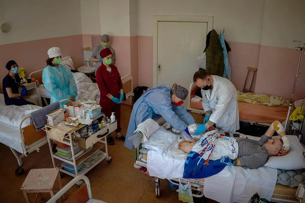 A New Orleans physician is in Ukraine helping train first responders on how to treat severely injured civilians