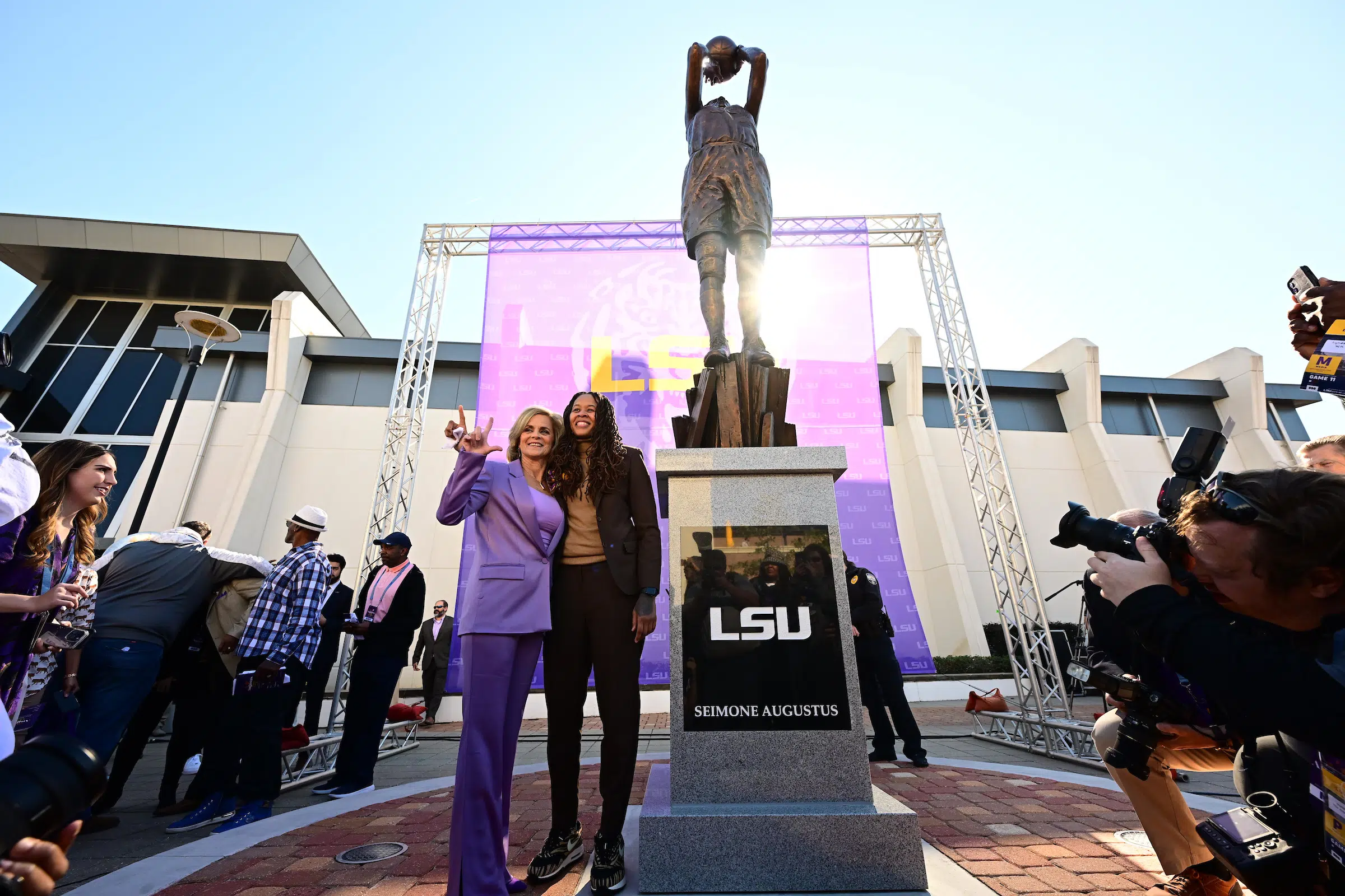 LSU unveils statue of women's basketball great Seimone Augustus