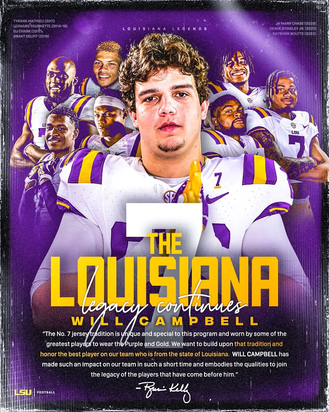LSU OT Will Campbell to wear #7, DT Mekhi Wingo #18