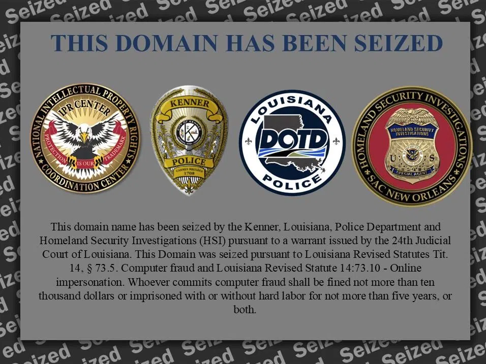 Kenner Police seize scam website that spoofed Geaux Pass site