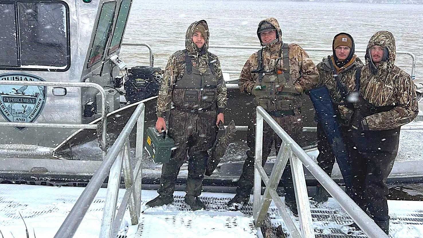 Four hunters rescued by Louisiana Department of Wildlife and Fisheries agents during Winter Storm
