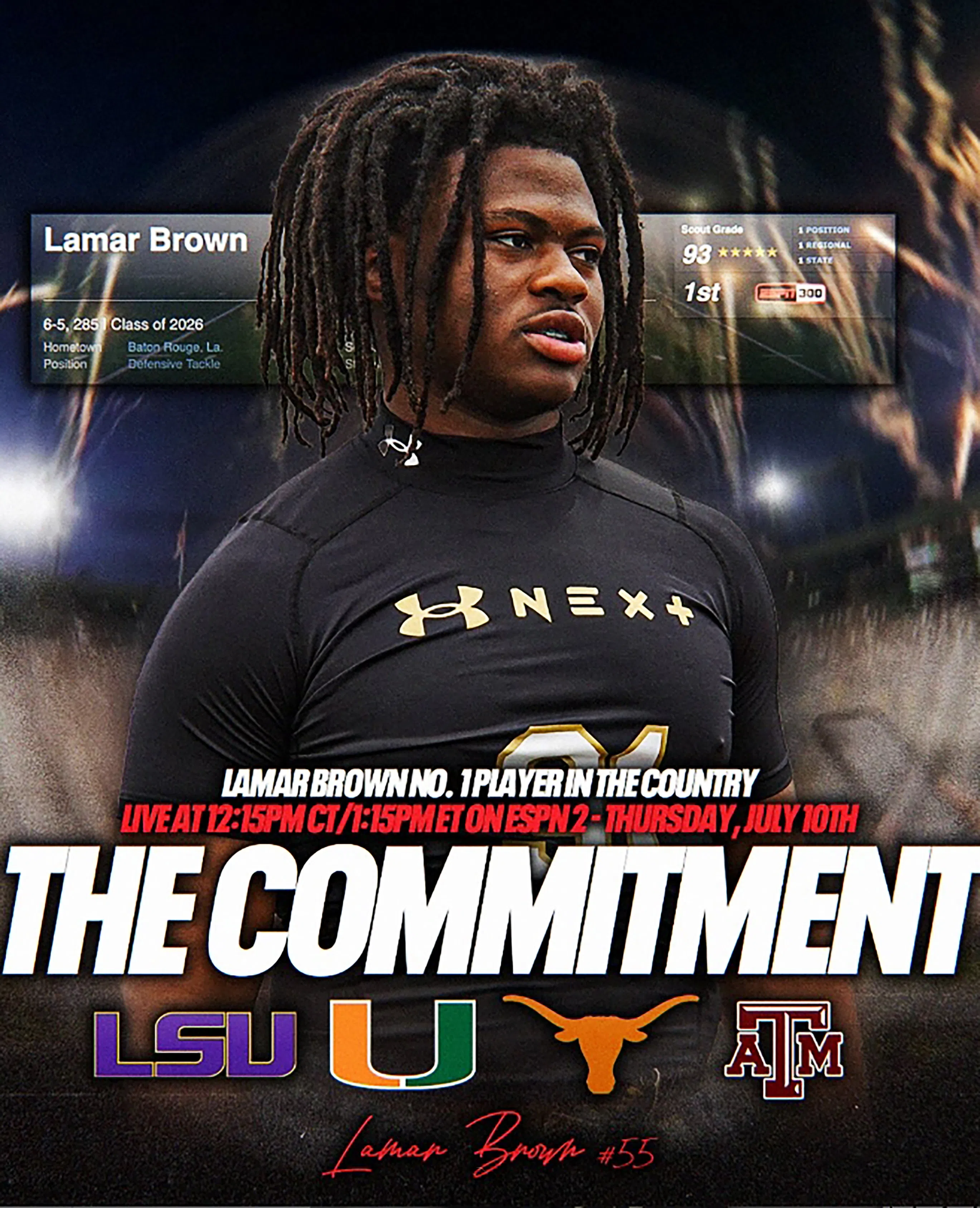 University High football five-star athlete Lamar Brown set to announce his college commitment July 10