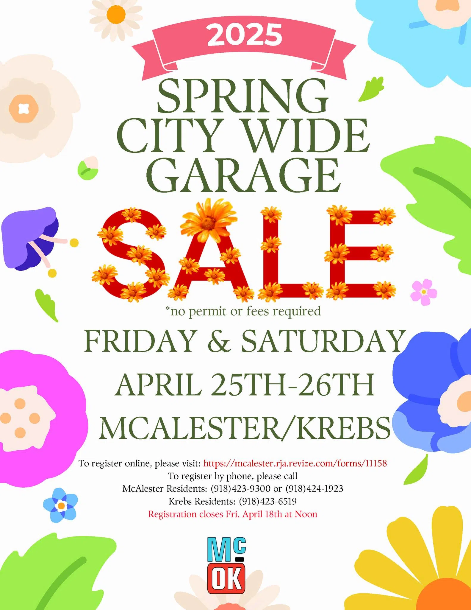 McAlester, Krebs to Host First City-Wide Spring Garage Sale April 25-26