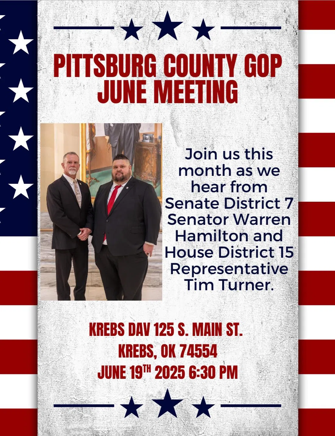Pittsburg County GOP to Host June Meeting With State Legislators