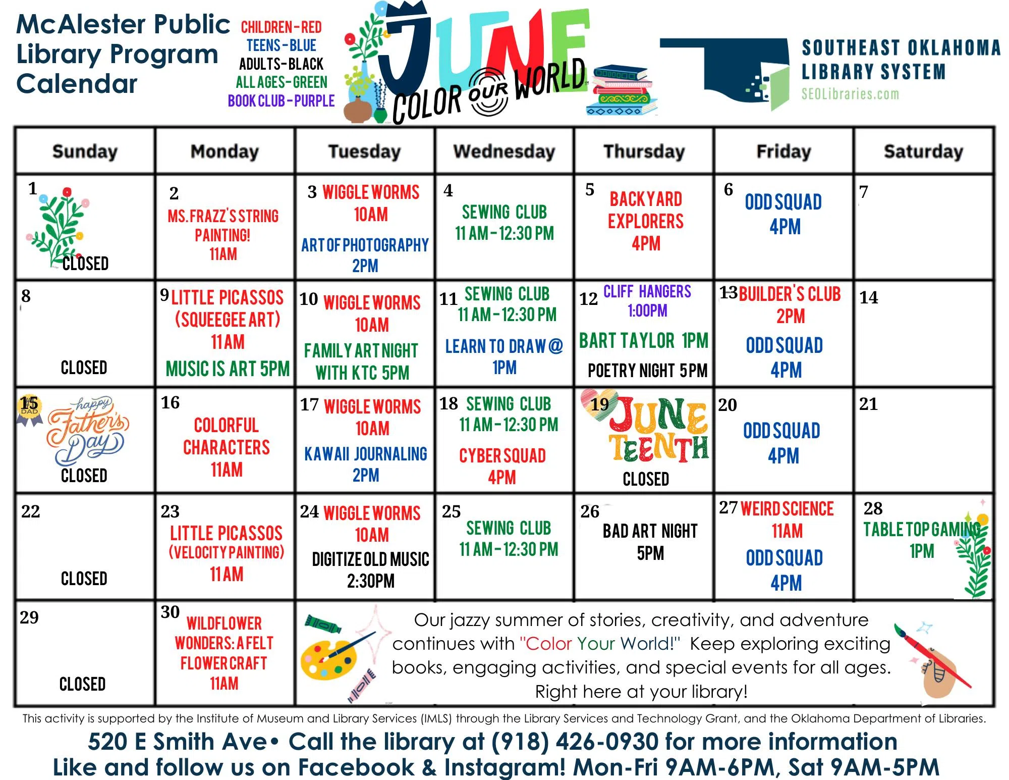 McAlester Public Library Events in Full Summer Swing