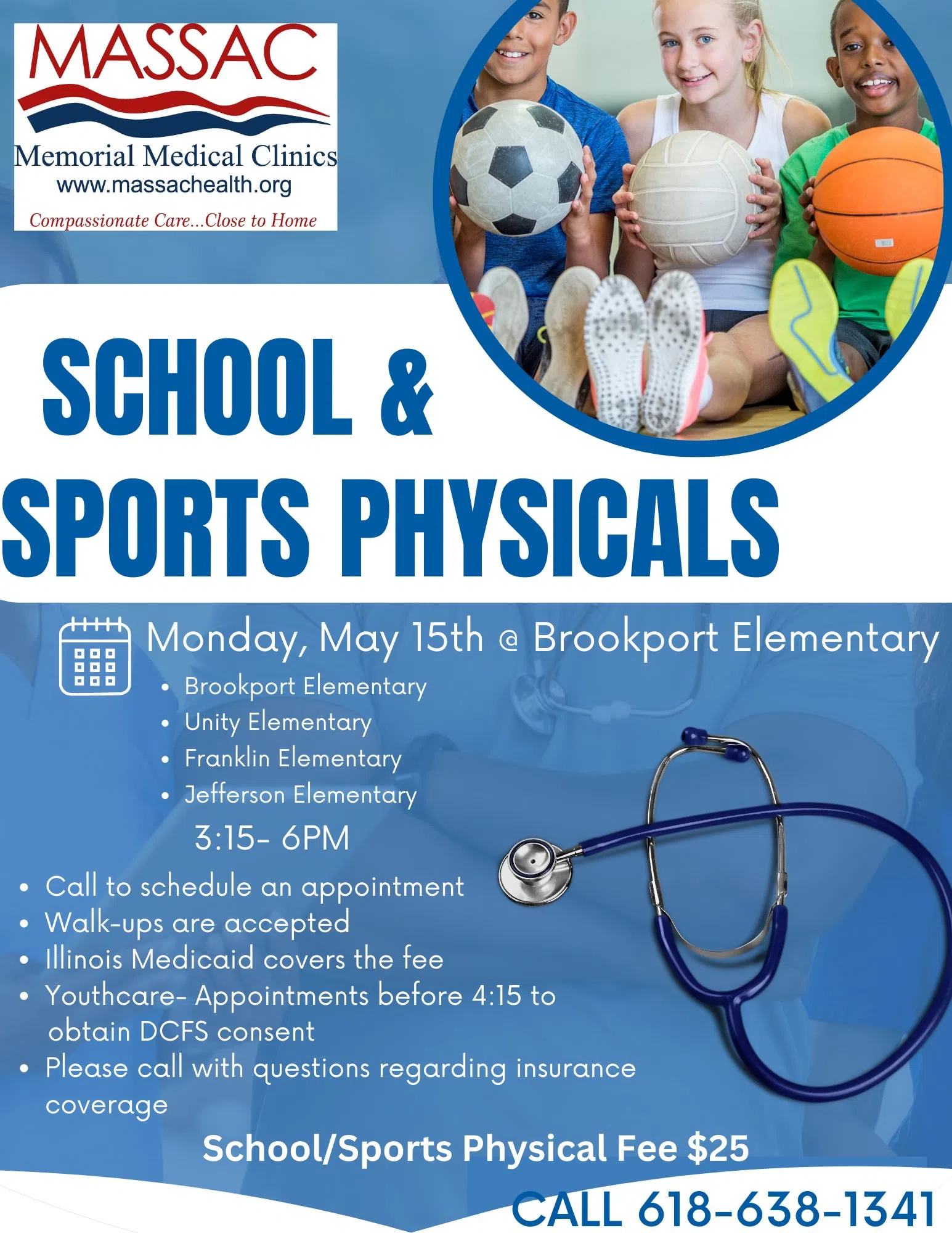 Massac Memorial Medical Clinic to Provide $25 School and Sports Physicals on Monday May 15th in Massac County