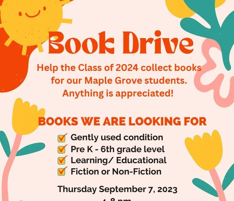 Joppa High School Seniors Book Drive for Maple Grove Elementary TODAY