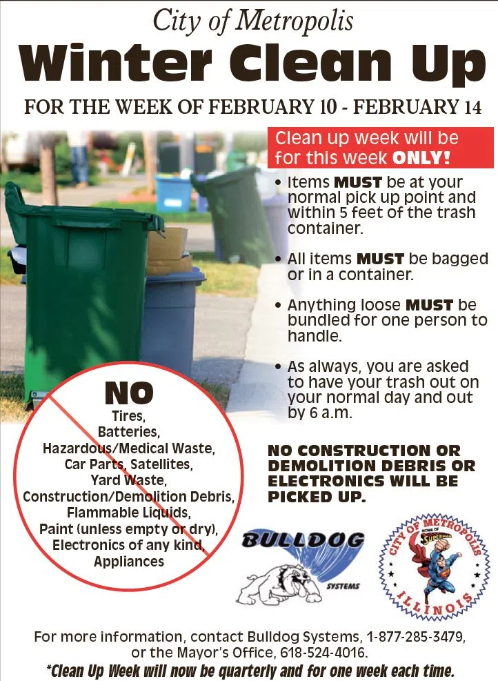 Metropolis City Clean Up Week in Feb WMOK Metropolis WMOK - Metropolis