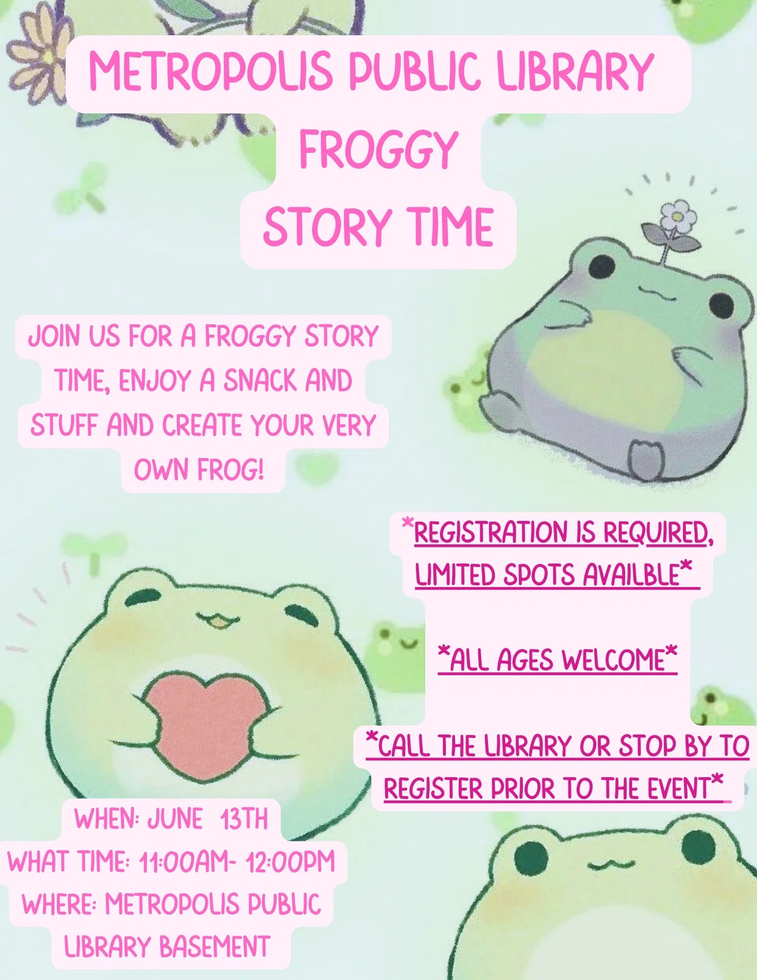 Froggy Story Time at Metropolis Public Library!