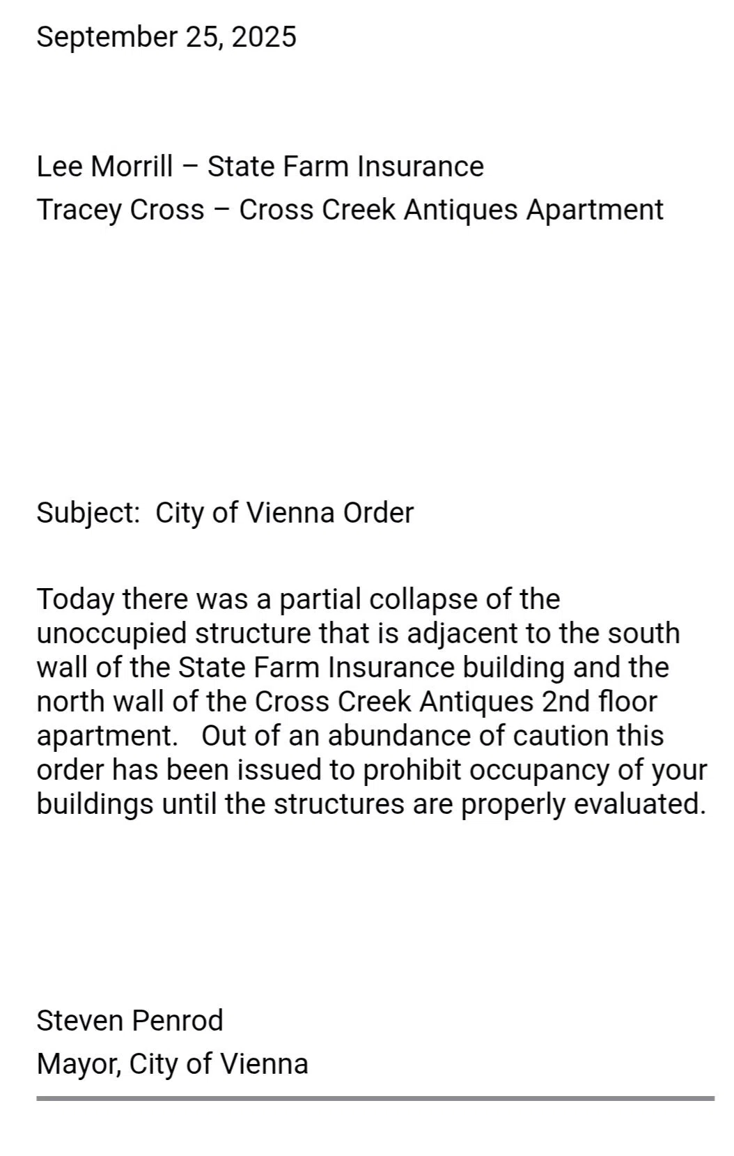 Partial Building Collapse in Vienna, Illinois, Sparks Emergency Response