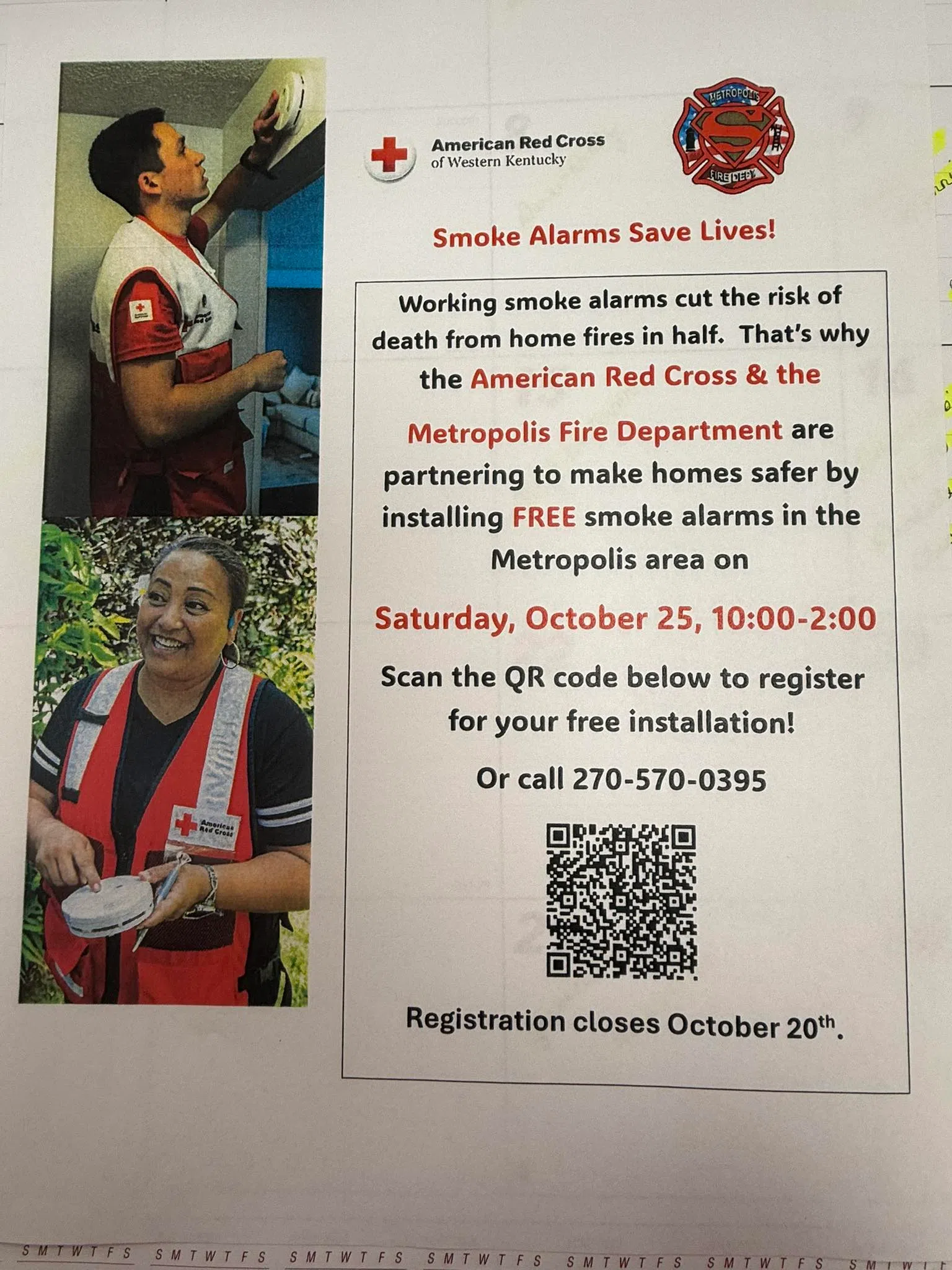 Today is the Last Day to Register for Free Smoke Alarm Installation Registration Now Open in Metropolis Area