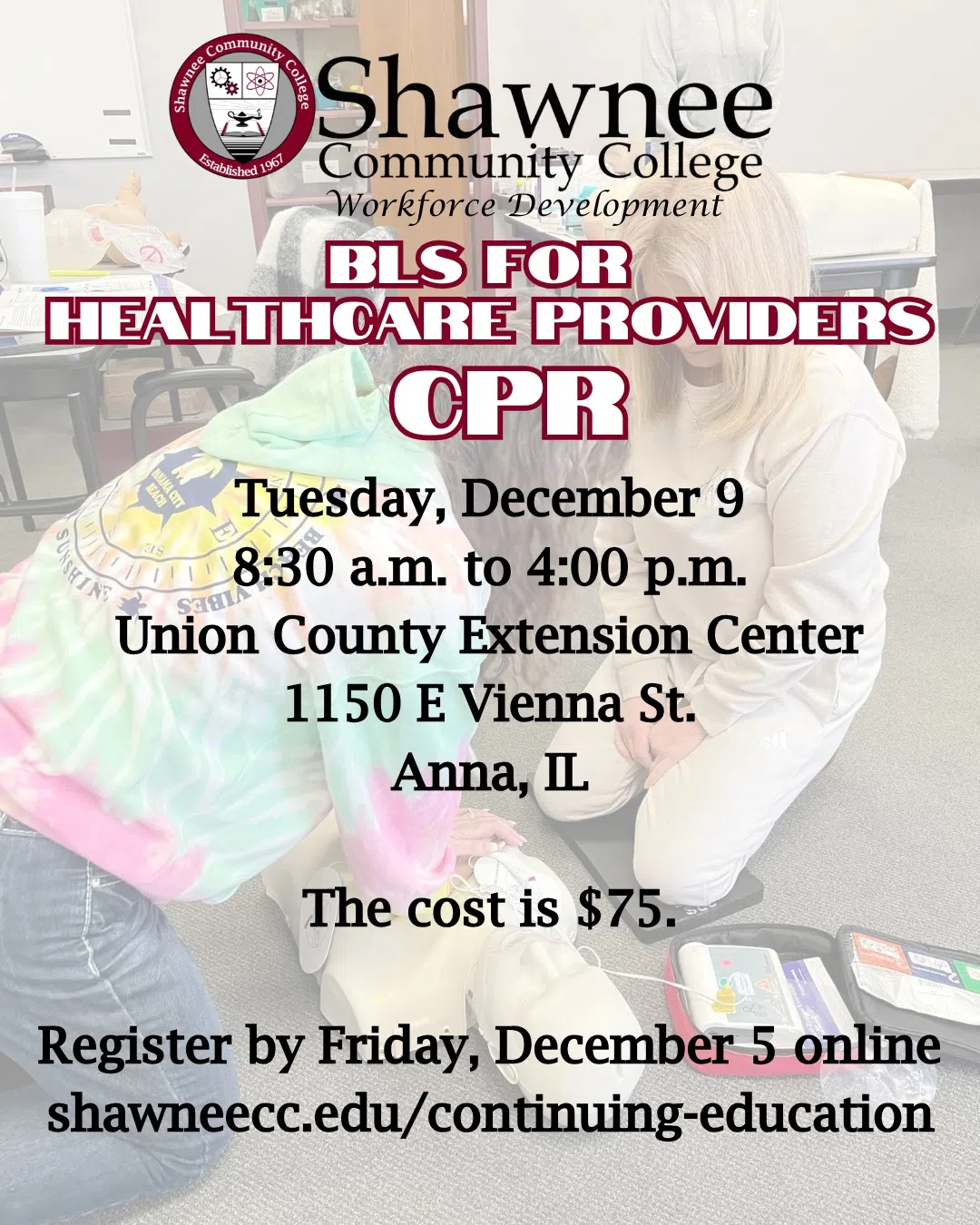 Shawnee Community College Offers Basic Life-Saving CPR Course for Healthcare Providers