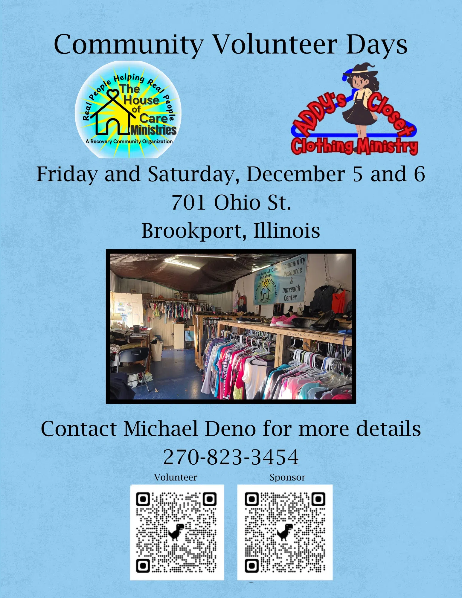 Community Volunteer Days Announced in Brookport - Friday 12/5 and Saturday 12/6
