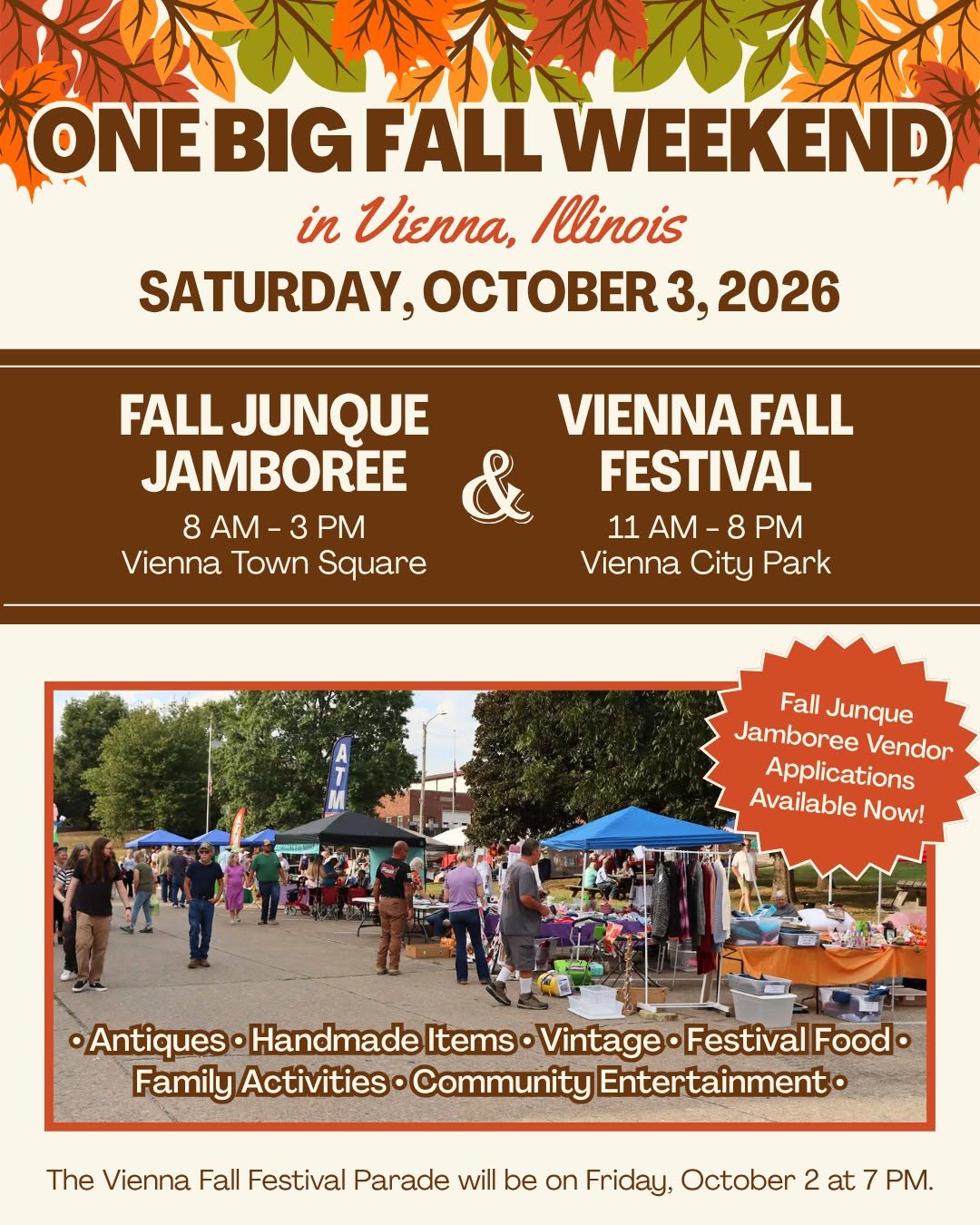 Combined Vienna Fall Festival and Junque Jamboree Set for October 2-3 in Vienna