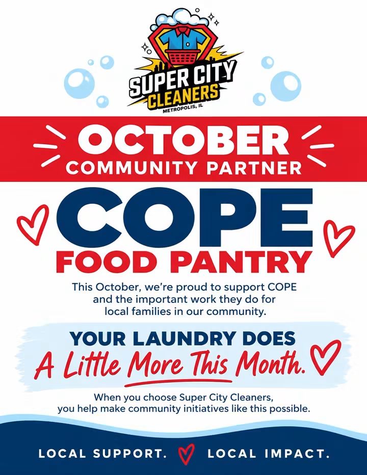 Super City Cleaners Names COPE Food Pantry as October Community Partner