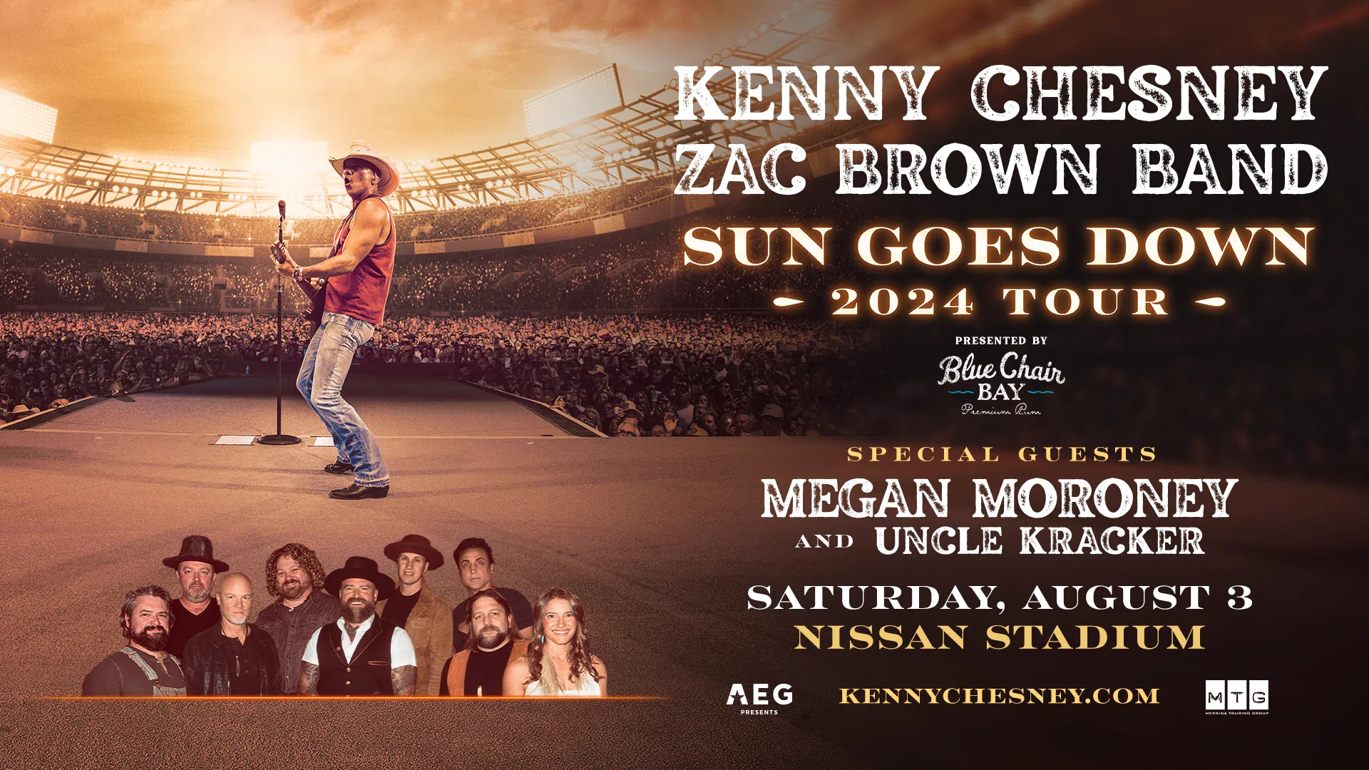 Kenny Chesney and Zach Brown Band Sun Goes Down Tour 2024!
