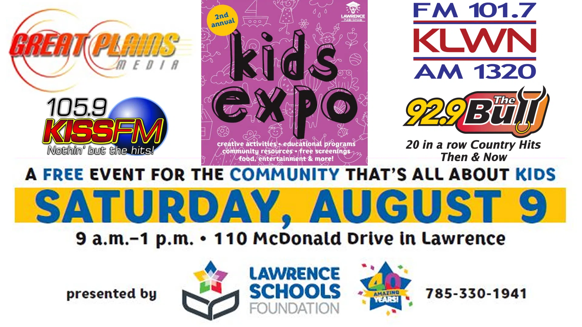 Lawrence Public Schools 2nd annual Kids Expo! - Sat. August 9th, 9am - 1pm