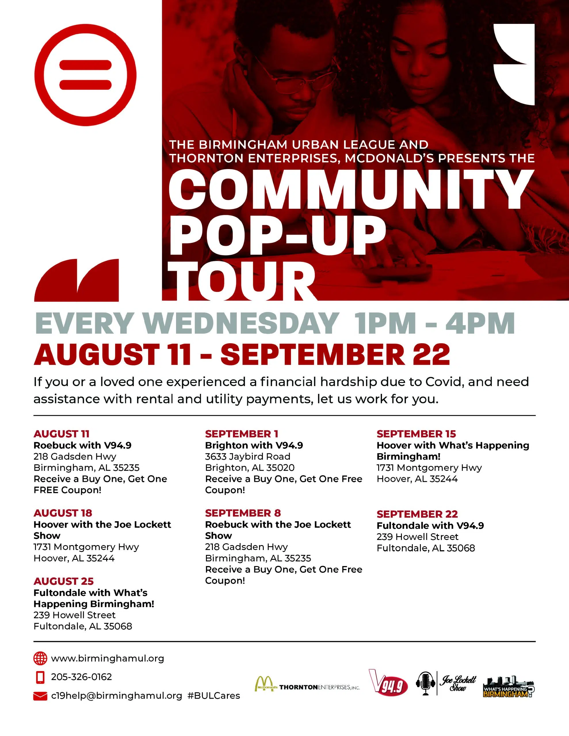 BIRMINGHAM URBAN LEAGUE COMMUNITY POP UP TOUR