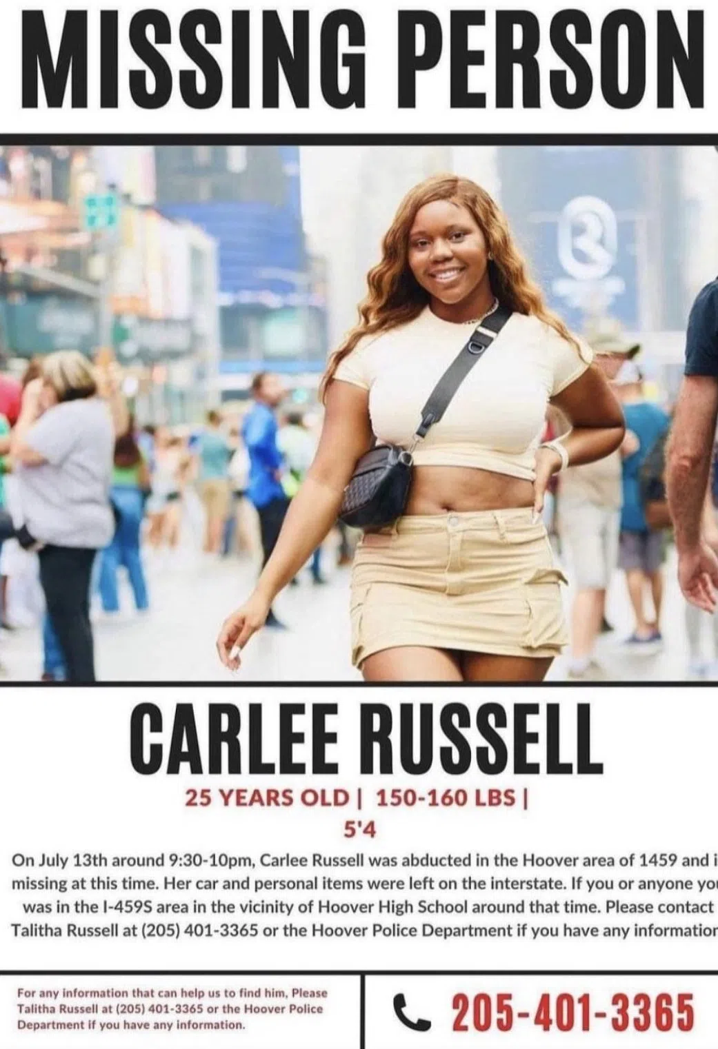 CARLEE RUSSELL IS MISSING AND WE NEED YOUR HELP!!!!