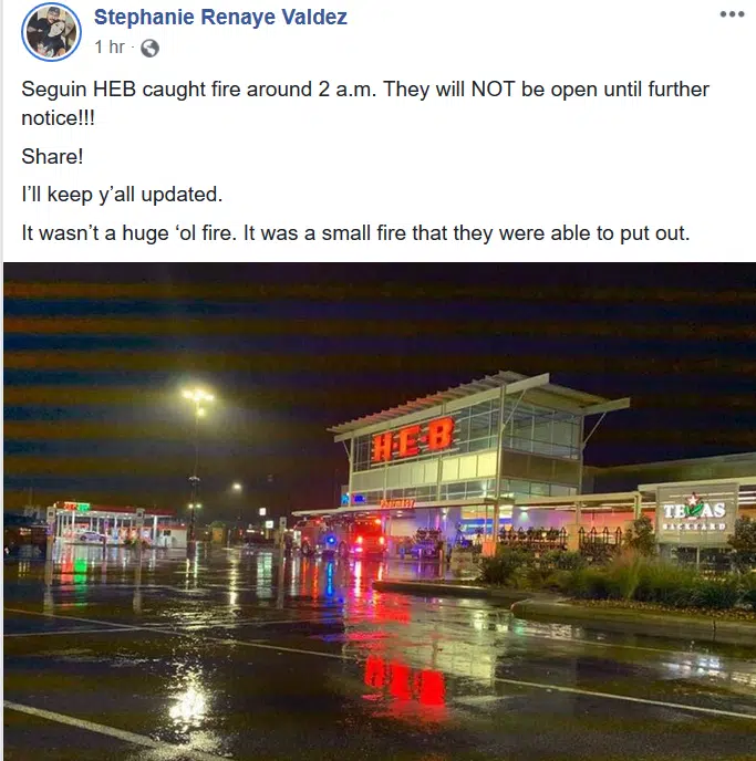 HEB closed after early morning fire