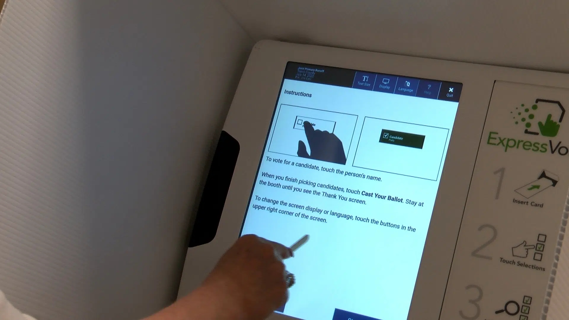 Guadalupe County poll workers navigating residents through safe voting experience