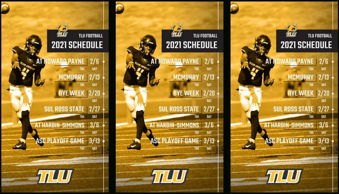 Texas Lutheran Football schedule for spring 2021 released by American Southwest Conference