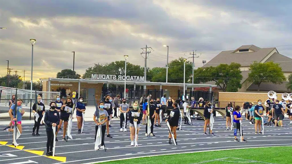 SHS drum majors share the band’s excitement about the new stadium