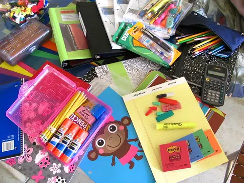 School supplies, money collected for Pack the Bus campaign